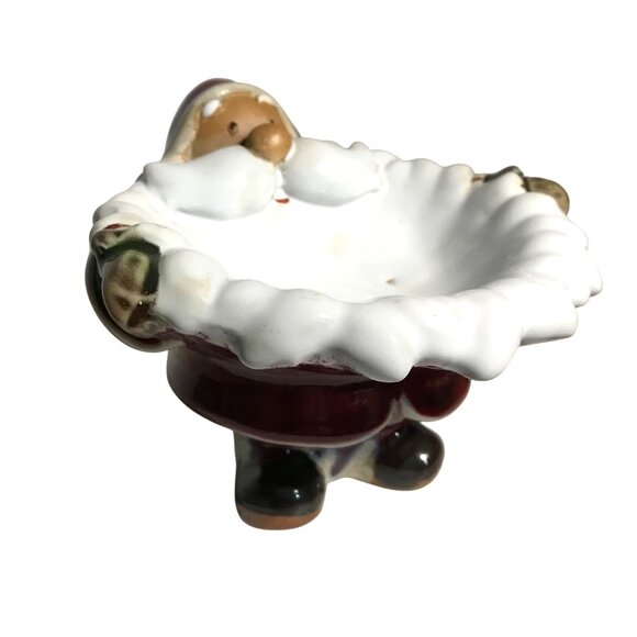 Ceramic Santa Claus Candy Dish / Soap Holder Figurine Christmas Decor - Picture 1 of 8